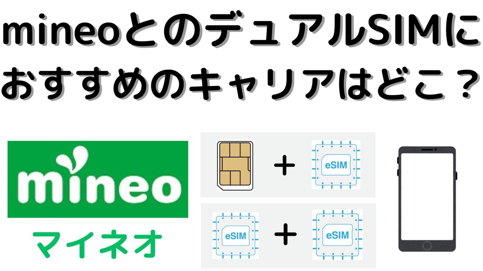 mineo(マイネオ)とのデュアルSIMにおすすめのキャリアをご紹介します！