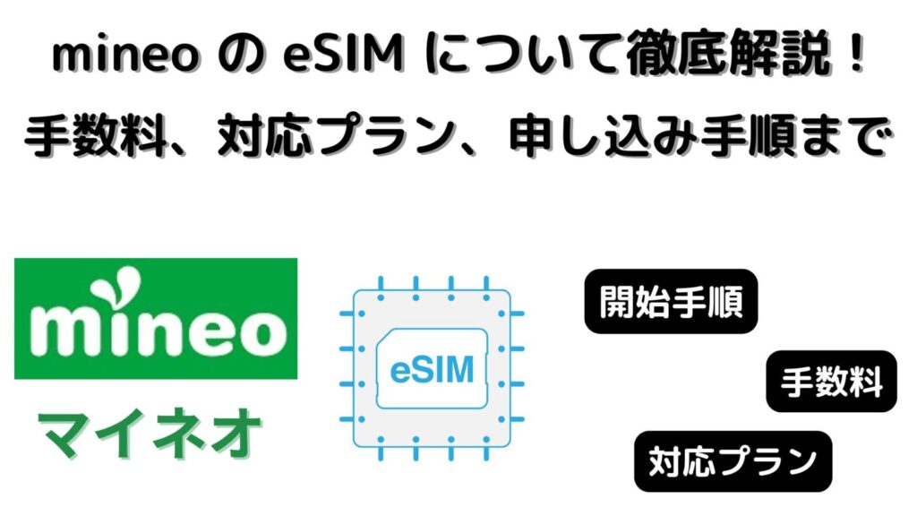 mineoのeSIMについて徹底解説！手数料、対応プラン、利用開始手順まで