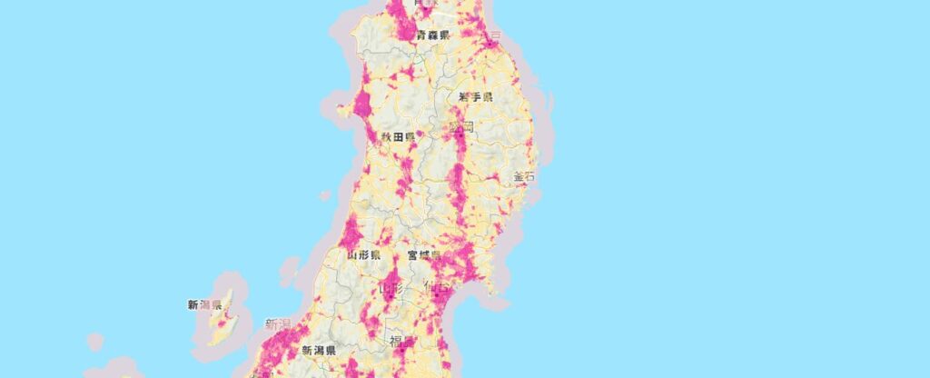 ワイモバイルの通信可能エリア2